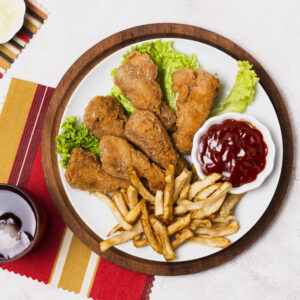 6 pieces with side fries